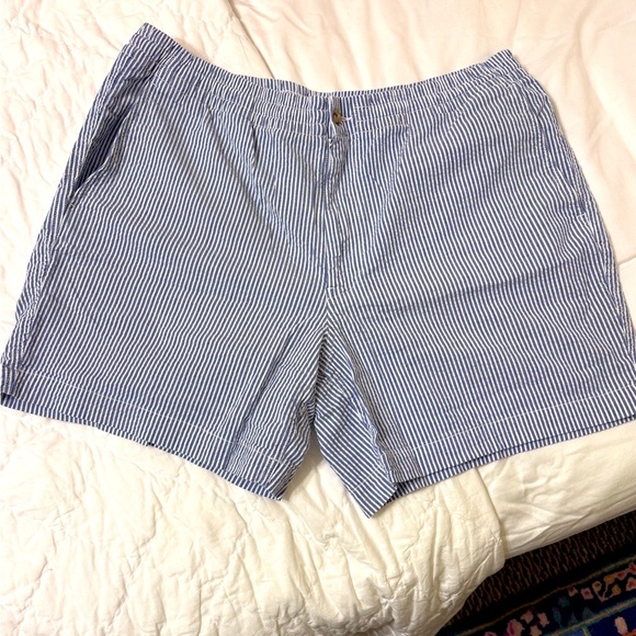 Polo by Ralph Lauren Blue and White Seersucker Shorts - Picture 1 of 6